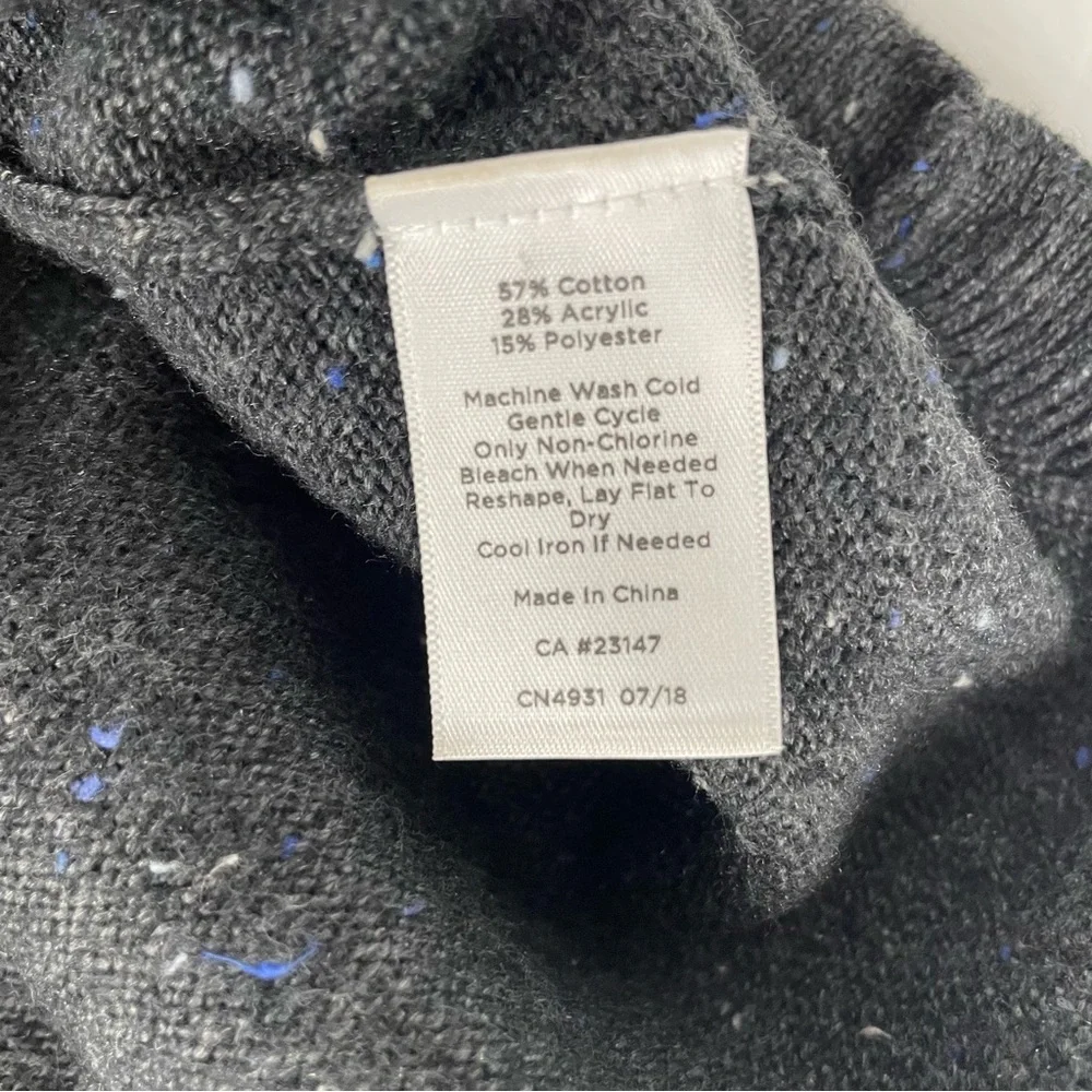 Talbots Sweater Dress Gray Donegal Speckled Cowl Neck Knit Size Small‎